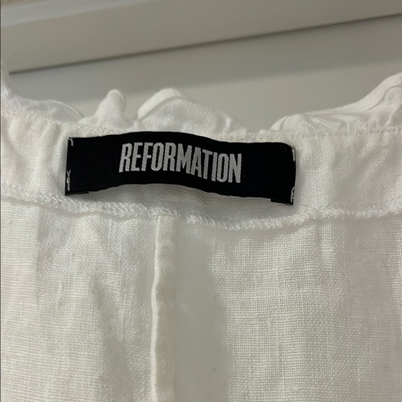 Reformation 100% linen crop top blouse white small - Picture 2 of 11